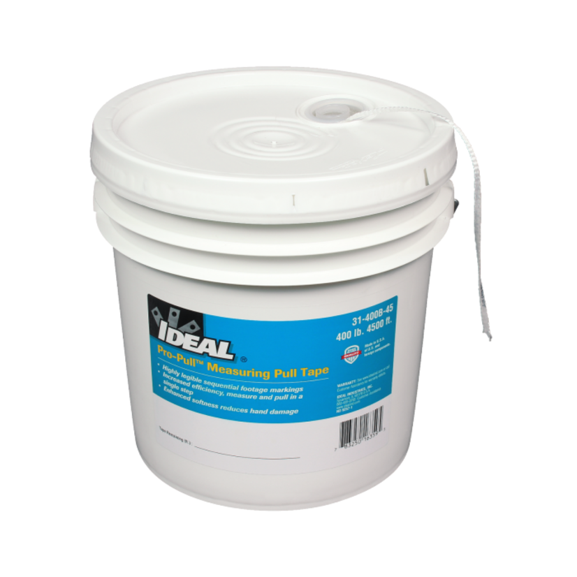 IDEAL 31-400B-45 Pro-Pull Stranded Measuring Pull Tape, 400 lb Tensile Strength, 4500 ft L x 1/4 in W, Polyester Fiber