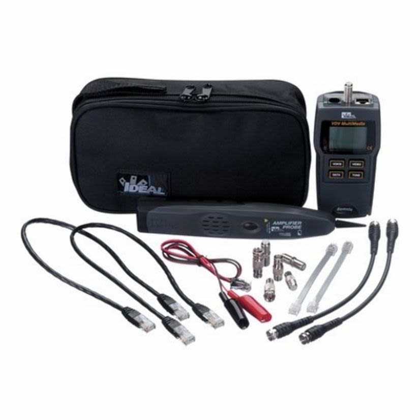 IDEAL Test-Tone-Trace 33-866 Test-Tone-Trace VDV Kit, For Use With Voice/Data/Video (VDV) Installation System, LAN/Data Networks, Telephone, Audio/Video, Security and Other General Coaxial or Twisted Pair Installations, Fabric