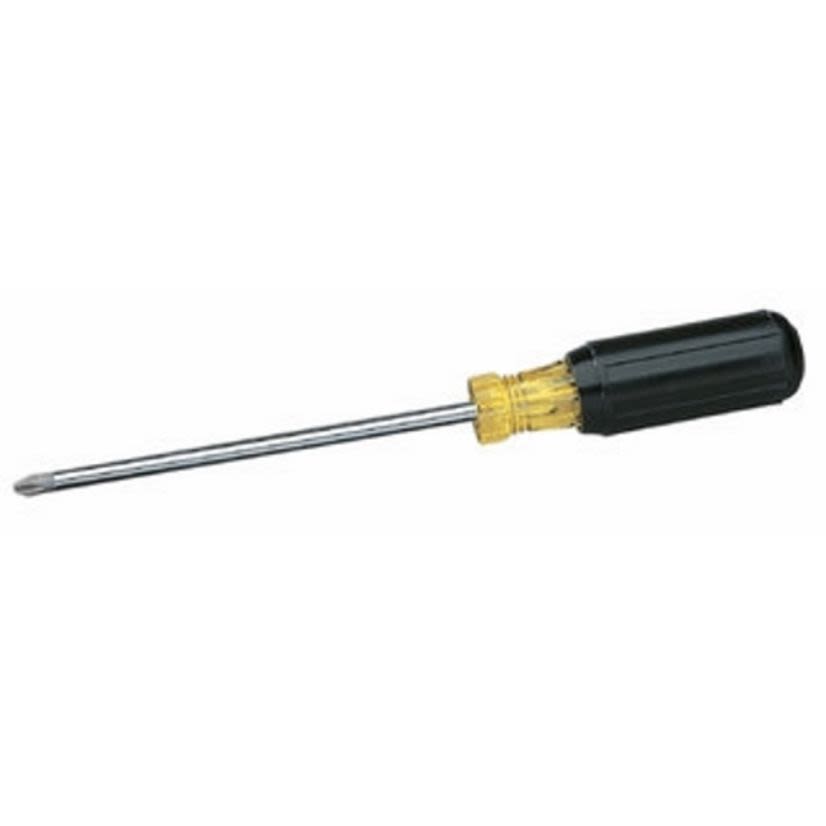 IDEAL 35-194 Heavy Duty Screwdriver, #2 Phillips Point, Vanadium Steel Shank, 8-5/16 in OAL, Vinyl Handle, Nickel Chrome