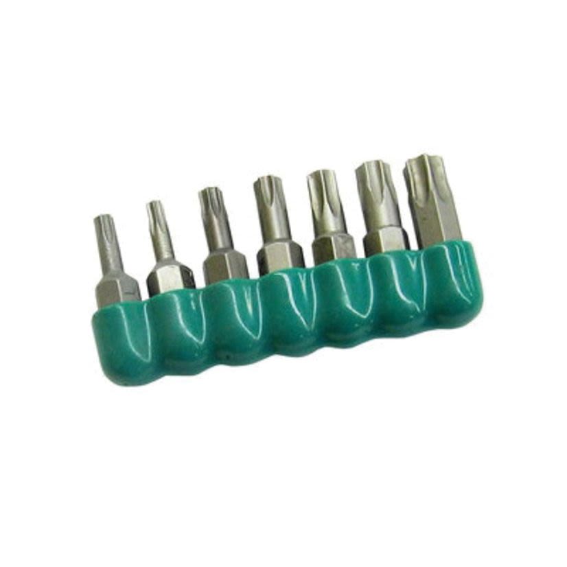 IDEAL Torx 78-0100 Screwdriver Bit Set, 7 Pieces, For Use With Standard Multi-Bit Screwdrivers and Power Drills, 1/4 in Hex Shank, Steel
