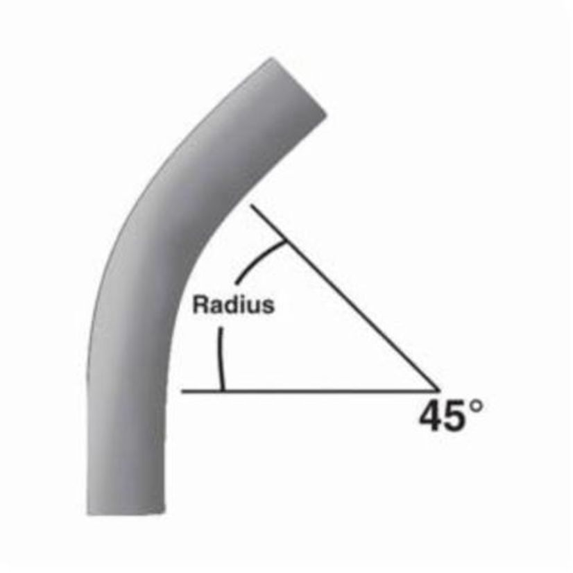 CANTEX 5121091 SCH 80 Special Radius Conduit Elbow, 4 in Trade, 45 deg, PVC