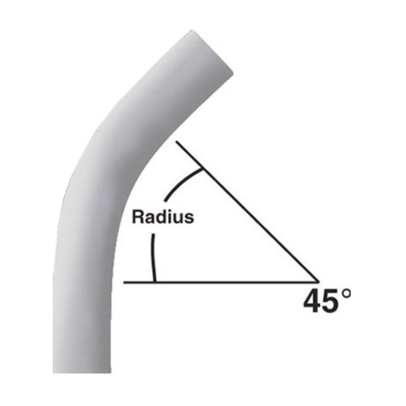 CANTEX 5119820 Plain End Conduit Elbow, 5 in Trade, 45 deg, PVC