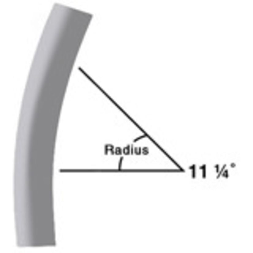 CANTEX 5123722 Bell End Conduit Elbow, 5 in Trade, 11-1/4 deg, PVC
