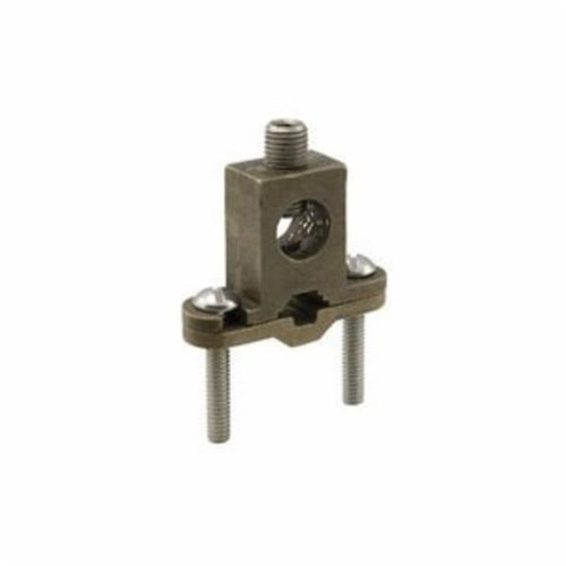 ILSCO ClearChoice BGC-4/0S-DB Type BGDB Grounding Clamp, 1/2 to 1 in Rod, 8 to 4/0 AWG Conductor, Bronze