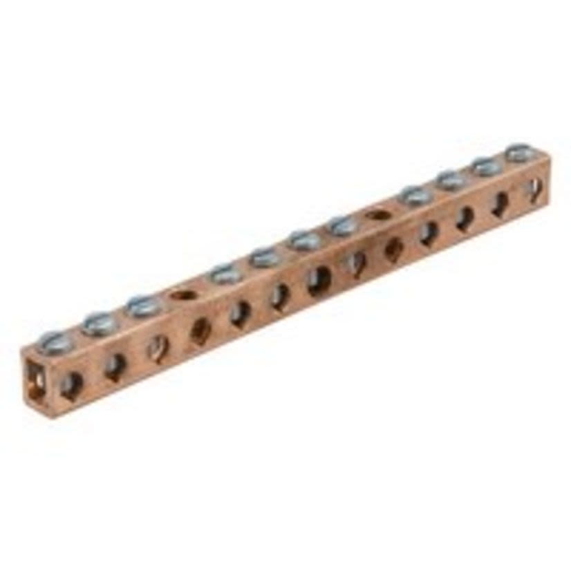 ILSCO ClearChoice D167-6 Mechanical Neutral Bar, 3-1/2 in L x 11/32 in W x 3/4 in H, 2 kV AC
