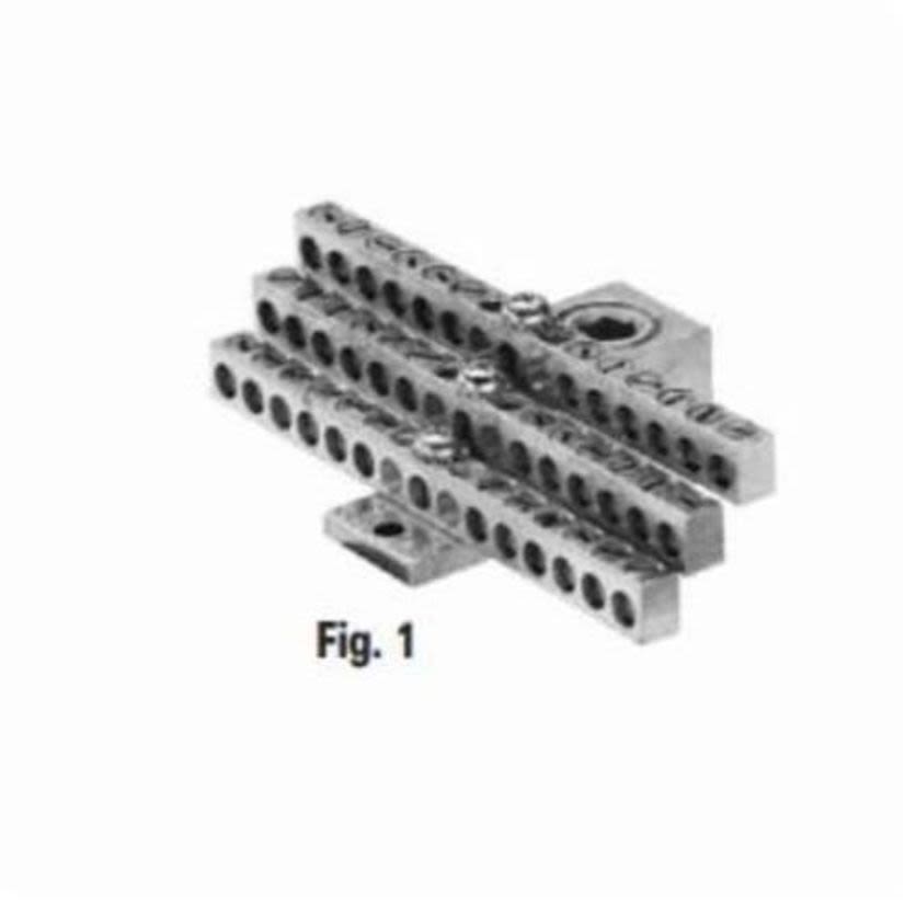 ILSCO ClearChoice NB-350-24 Dual Rated Mechanical Neutral Bar, 4.7188 in L x 2.5313 in W x 1.54 in H, 2 kV AC