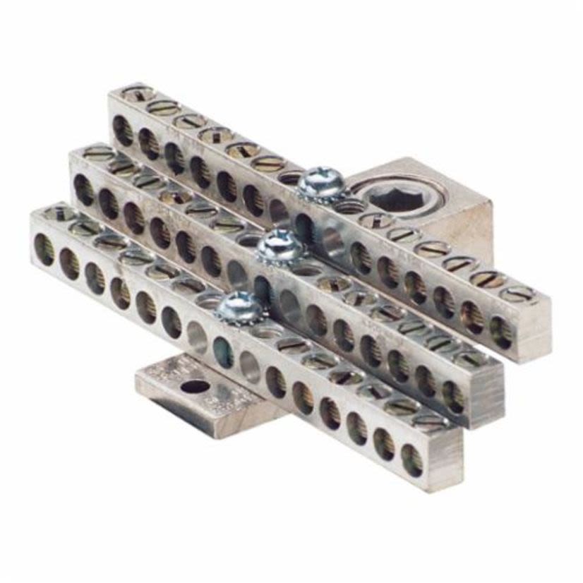 nVent ILSCO NB-350-42 Dual Rated Mechanical Neutral Bar, 5.3438 in L x 2.5313 in W x 1.54 in H, 2000 VAC