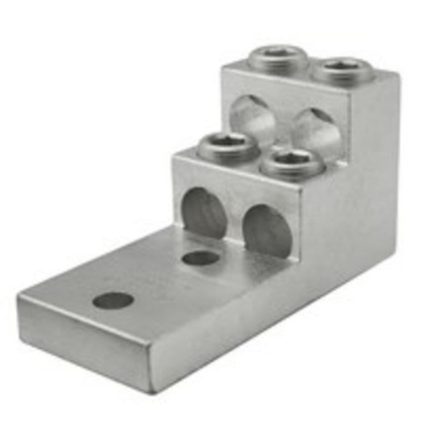 nVent ILSCO PB4-750-2N Type PB Dual Rated Panelboard Stack Lug, 1/0 AWG to 750 kcmil, 1/2 in Bolt/Stud, 1-3/4 in Hole Spacing, For Use With Aluminum or Copper Conductor