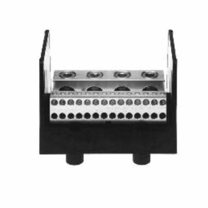 nVent ILSCO PDB-428-500-1 Type PDB Dual Rated Mechanical Power Distribution Block, 600 VAC, 1520 A, 1 Pole, 4 AWG to 500 kcmil, 14 to 4 AWG Wire, Aluminum Alloy