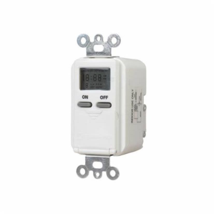 Intermatic EI500WC Digital In-Wall Electronic Timer Switch, 1 min to 7 days Setting, 120 V AC, 1/4 hp, 1NO 1 Form A SPST Contact, 1 Poles