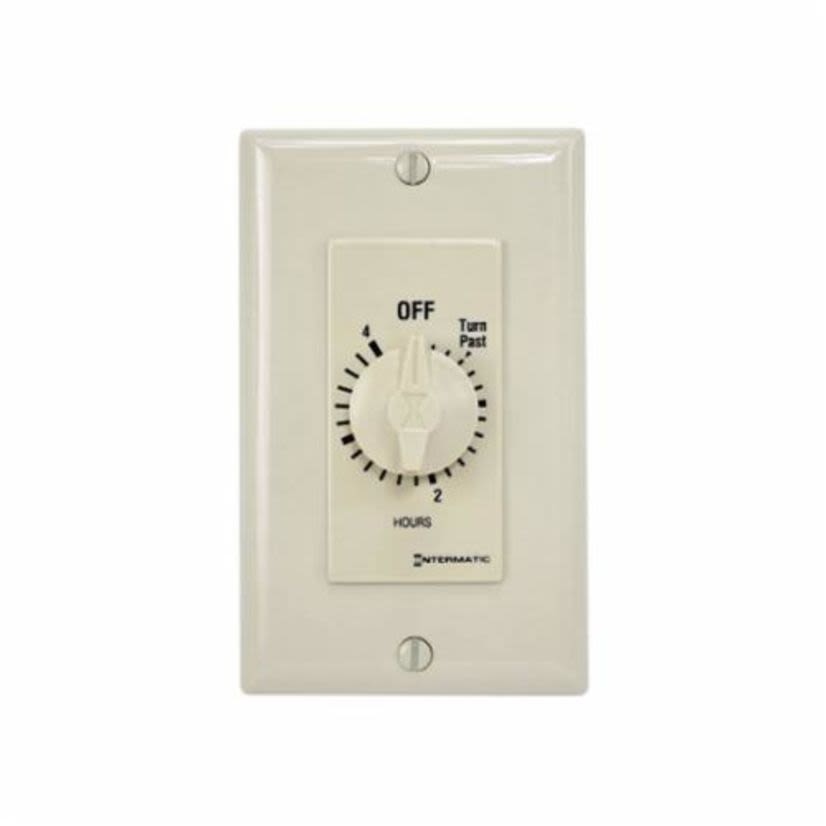 Intermatic® FD4H Auto Off Decorator Mechanical Spring Wound Timer, 4 hr Setting, 125/257 VAC, 1 hp, 2 hp, 1NO SPST Contact, 1 Pole