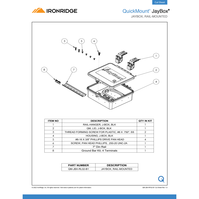 IronRidge QM-JBX-RF02-B1 Roof-Mounted JayBox