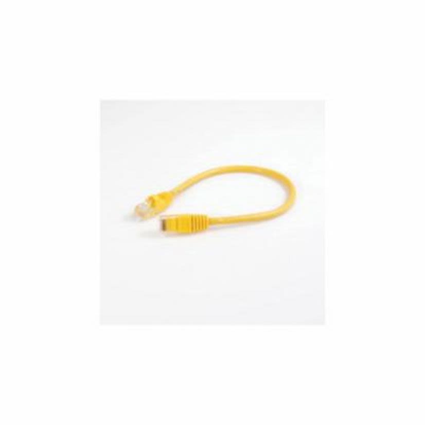 Legrand Quiktron® 576-115-001 Value Booted Patch Cord, Cat 6, 24 AWG Solid Copper Conductor, RJ45 Male Connector, 1 ft L Cord, Yellow