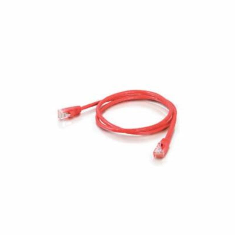 Legrand Quiktron® 576-130-005 Value Booted Patch Cord, Cat 6, 24 AWG Solid Copper Conductor, RJ45 Male Connector, 5 ft L Cord, Red
