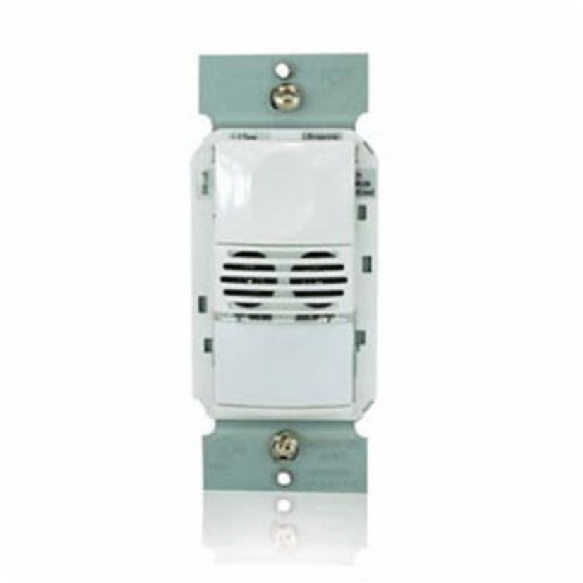 Legrand WattStopper® DSW-301-I Dual Technology Dual Relay Wall Switch Occupancy Sensor, 120/277 VAC, Passive Infrared/Ultrasonic Sensor, 1050 sq-ft Coverage, 180 deg Viewing, Surface Mount