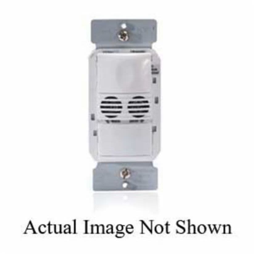 Legrand WattStopper® DW-100-I DW Series Dual Technology Single Relay Wall Switch Occupancy Sensor, 120/230/277 VAC, Passive Infrared/Ultrasonic Sensor, 525 sq-ft Coverage, 180 deg Viewing, Surface Mount