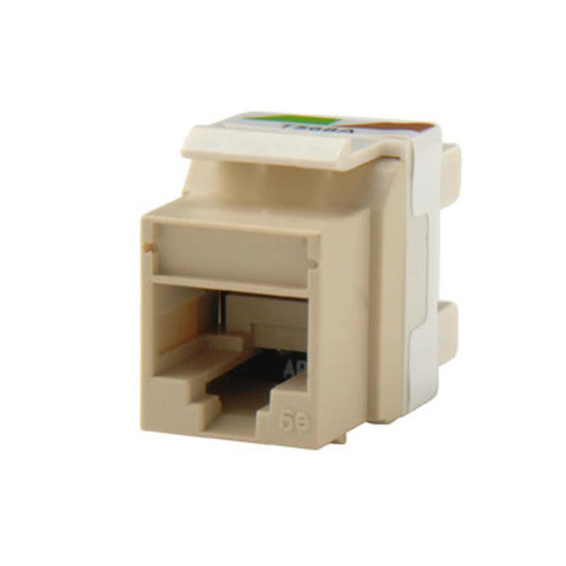 Ortronics KS5E-13 TechChoice Keystone Jack, Panel Mount, 1 Port, Ivory