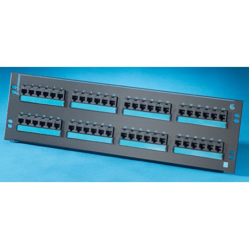 Ortronics PSD66U48 Clarity Patch Panel, 48 Ports, CAT 6, Aluminum