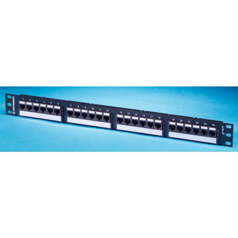 Ortronics SP5EU24 TechChoice Keystone Patch Panel, 24 Ports, CAT 5E