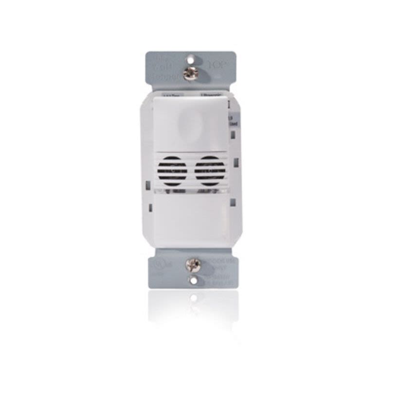 Legrand WattStopper® UW-100-W UW Series 1-Relay Wall Switch Occupancy Sensor, 120/230/277 VAC, Ultrasonic Sensor, 300 sq-ft Coverage, 180 deg Viewing, Surface Mount
