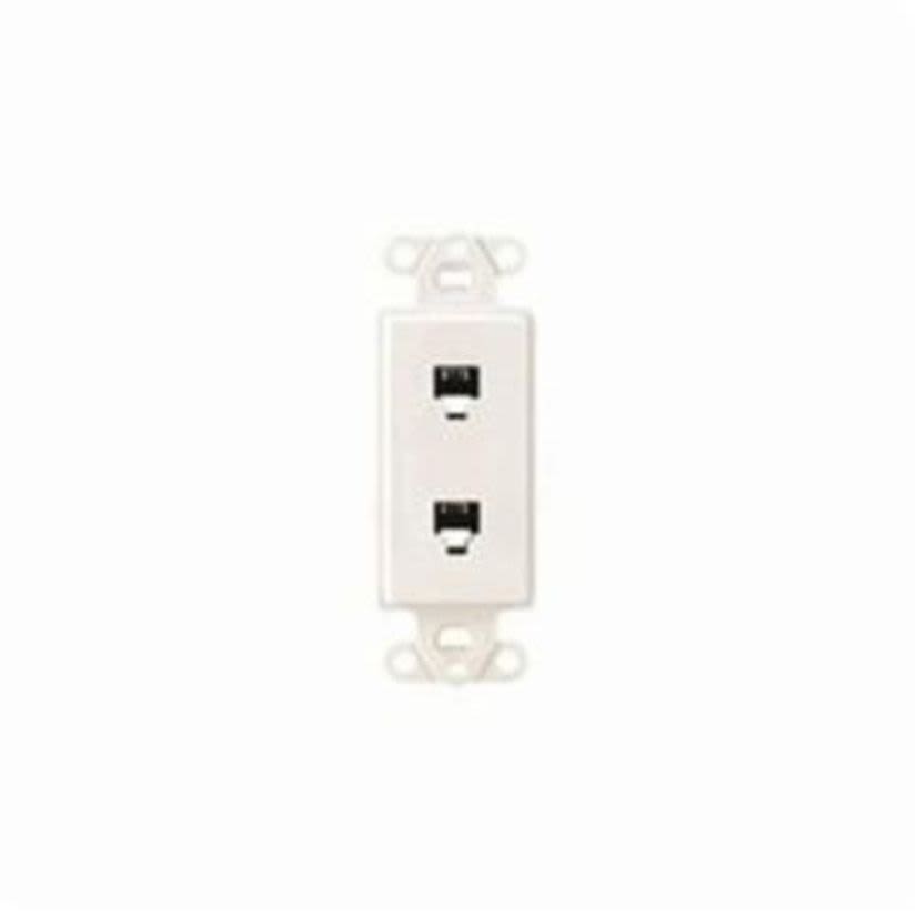 Leviton Decora® 40644-W Telephone/Video Insert, Wall Mount, Screw Terminal, 6P4C Position/Conductor, White