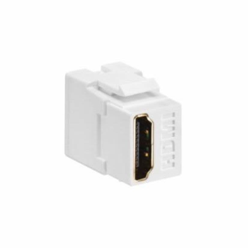 Leviton® QuickPort® 40834-W Feed Through HDMI Connector, Snap-In/Female to Female Connector