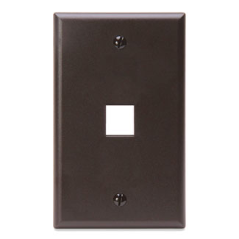 Leviton® QuickPort® 41080-1BP Standard Size Wallplate, 1 Gang, 2-3/4 in W, Plastic, Flush Mount
