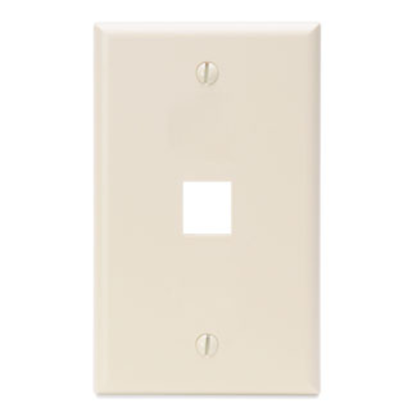 Leviton® QuickPort® 41080-1TP Standard Size Wallplate, 1 Gang, 2-3/4 in W, Plastic, Flush Mount