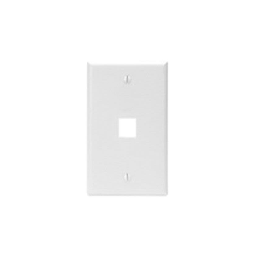 Leviton® QuickPort® 41080-1WP Standard Size Wallplate, 1 Gang, 2-3/4 in W, Plastic, Flush Mount