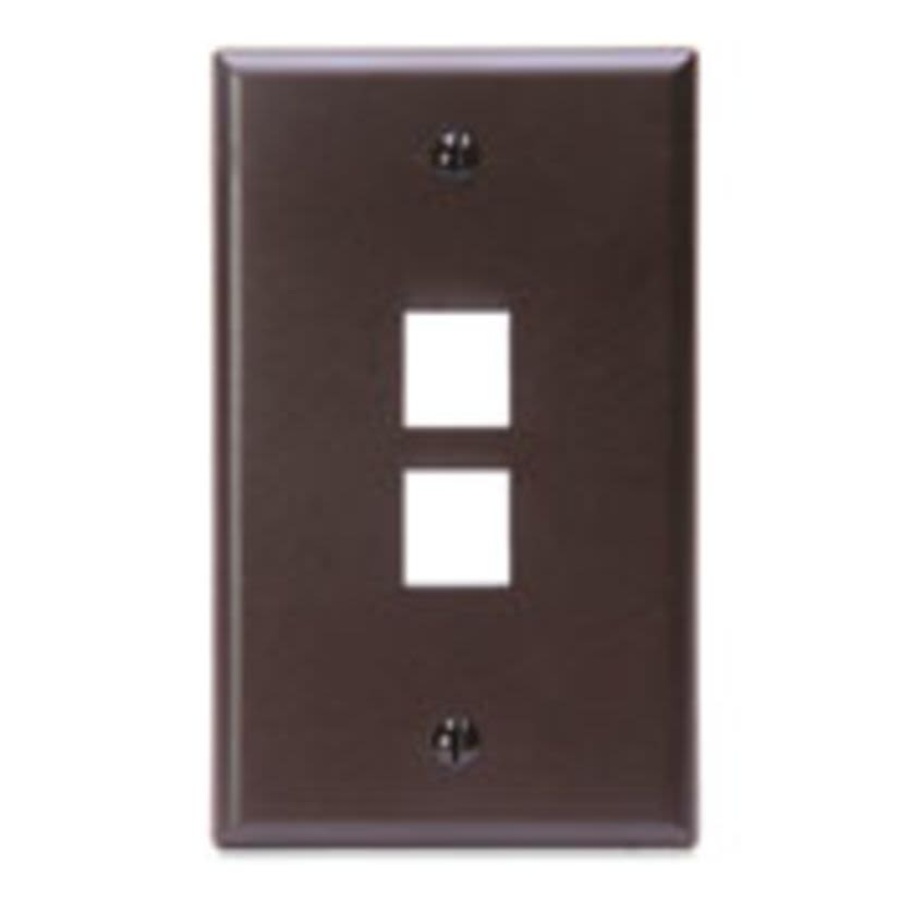 Leviton QuickPort 41080-2BP Standard Size Wallplate, 1 Gang, 2-3/4 in W, Plastic, Surface Mount