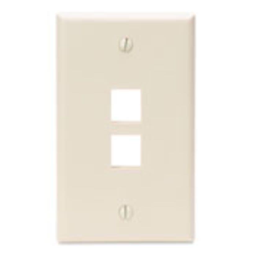 Leviton® QuickPort® 41080-2TP Standard Size Wallplate, 1 Gang, 2-3/4 in W, Plastic, Flush Mount