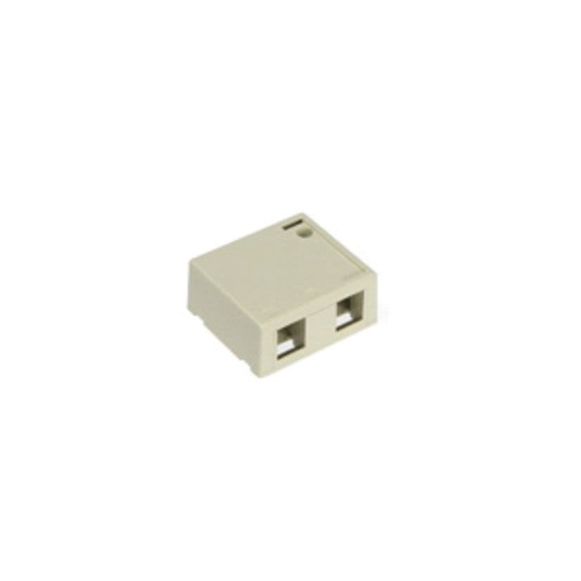 Leviton® QuickPort® 41089-2IP 2-Port Outlet Box, Snap-In Module, For Use With Individual QuickPort® Snap-In Connector Module, Surface Mount, Plastic