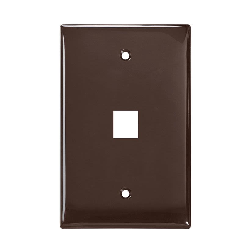 Leviton® QuickPort® 41091-1BN Midway Size Wallplate, 1 Gang, 3.13 in W, Nylon, Flush Mount
