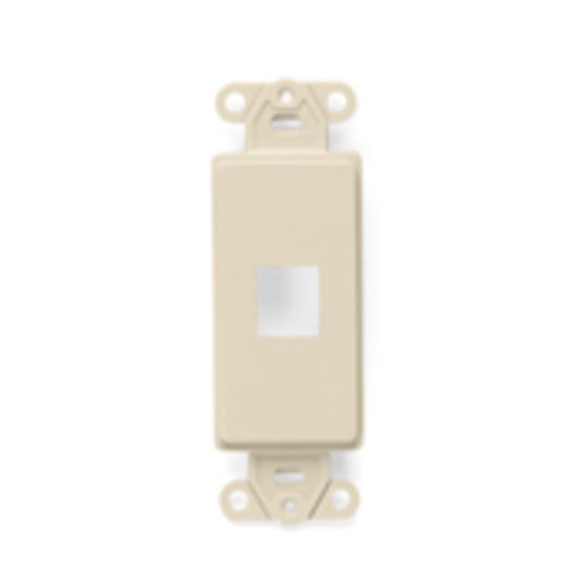 Leviton Decora QuickPort 41641-I Multimedia Insert, 1 Port, Fastened Mount, Ivory