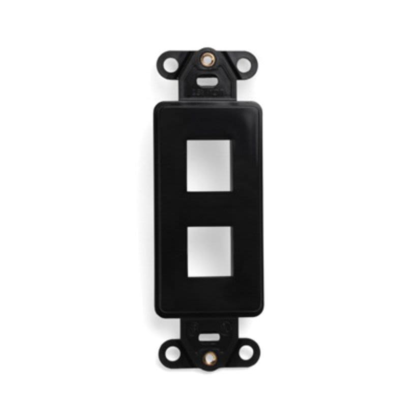 Leviton® Decora® QuickPort® 41642-E Multimedia Insert, 2 Ports, Flush Mount, Black