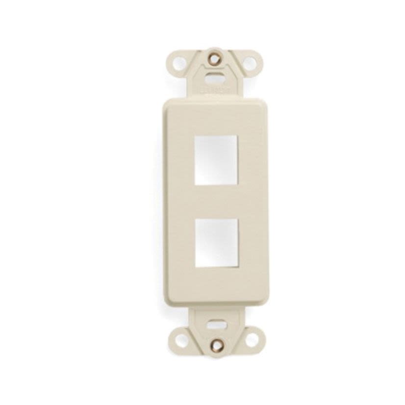 Leviton® Decora® QuickPort® 41642-T Multimedia Insert, 2 Ports, Flush Mount, Light Almond