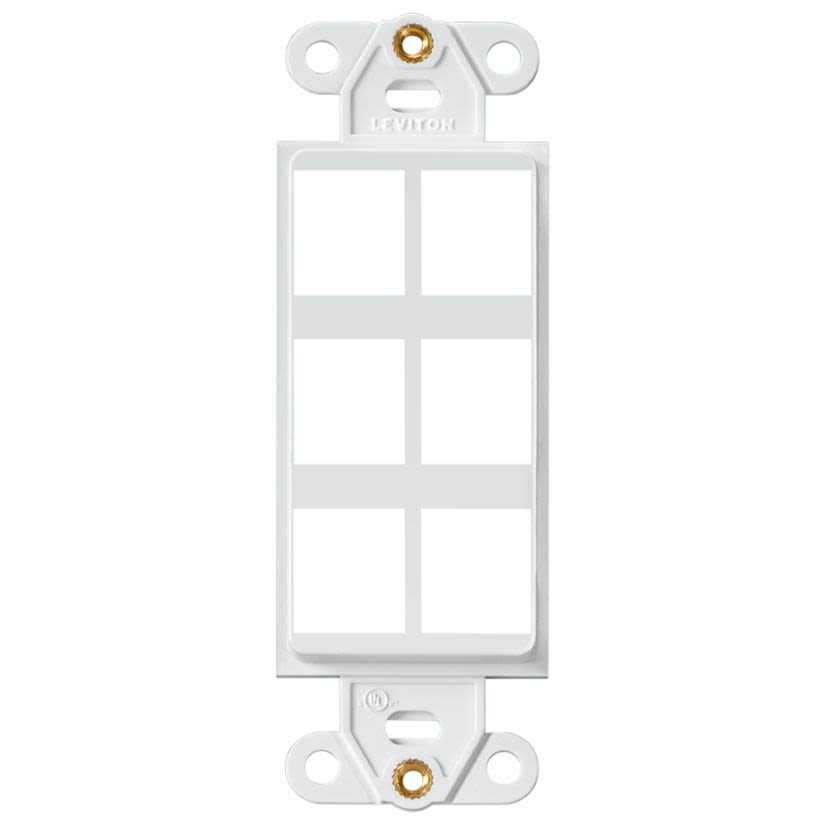 Leviton® Decora® QuickPort® 41646-W Multimedia Insert, 6 Ports, Flush Mount, White