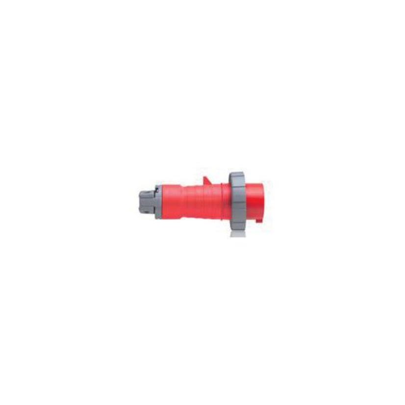 Leviton® 420P7W Watertight Pin and Sleeve Plug, 480 VAC, 20 A, 3 Poles, 4 Wires, Red