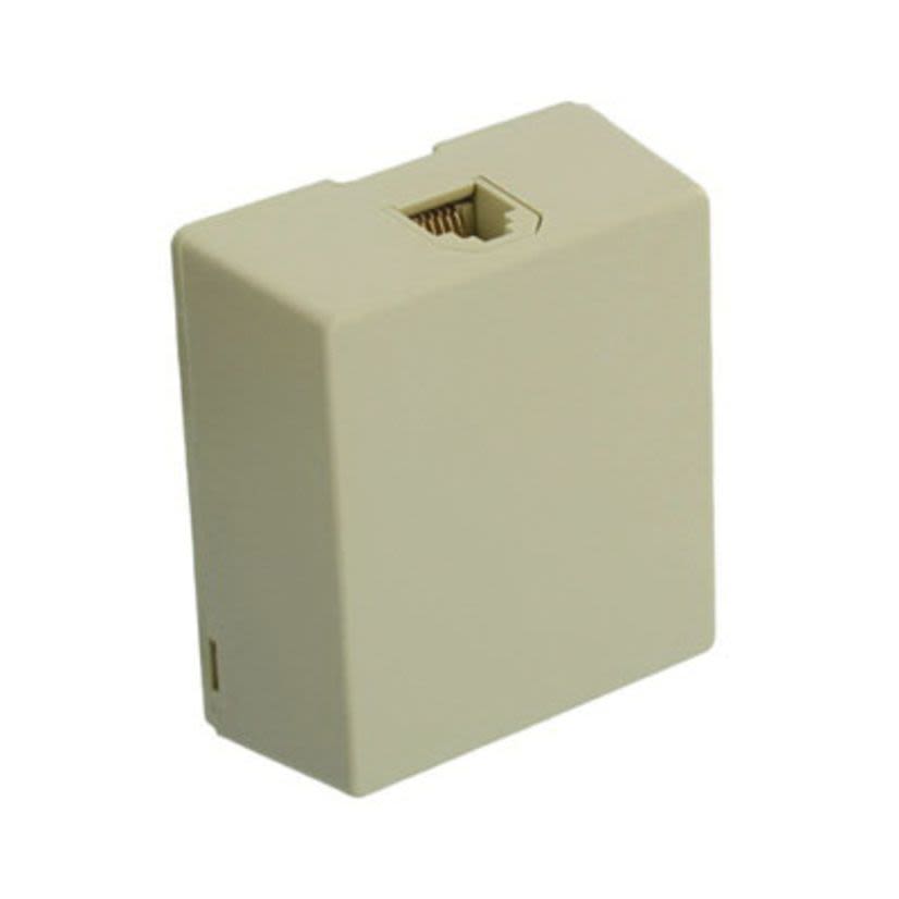 Leviton® 4625A-26I Type 625A2 Modular Telephone Jack, 6P6C Module, For Use With Telephone and Video Modular Insert, Surface Mount, Plastic