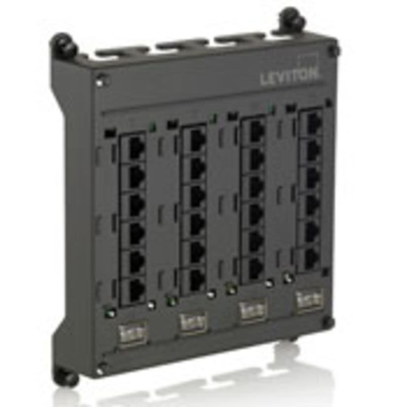 Leviton 476TM-524 Twist Mount Patch Panel, 24 Ports, CAT 5e, Steel