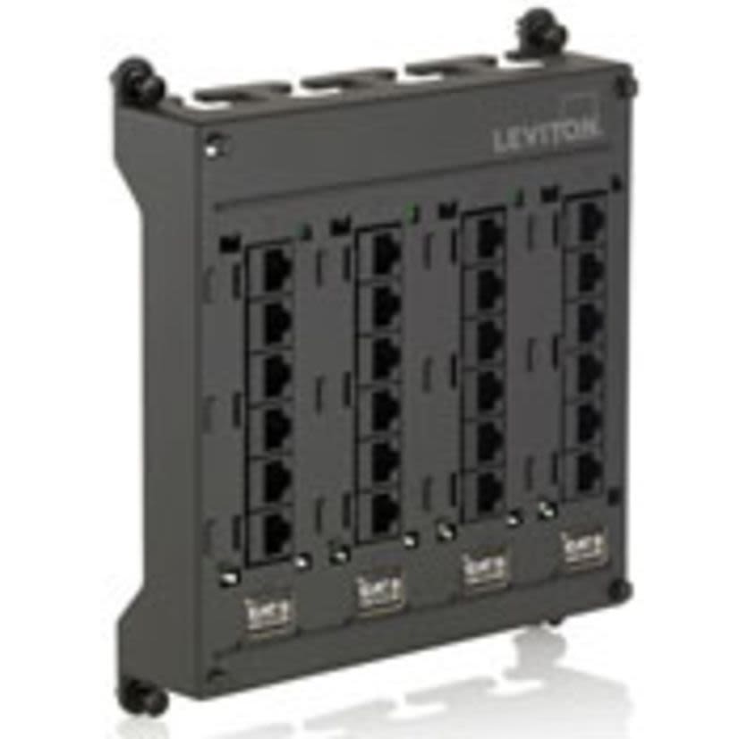 Leviton 476TM-624 Twist Mount Patch Panel, 24 Ports, CAT 6, Steel