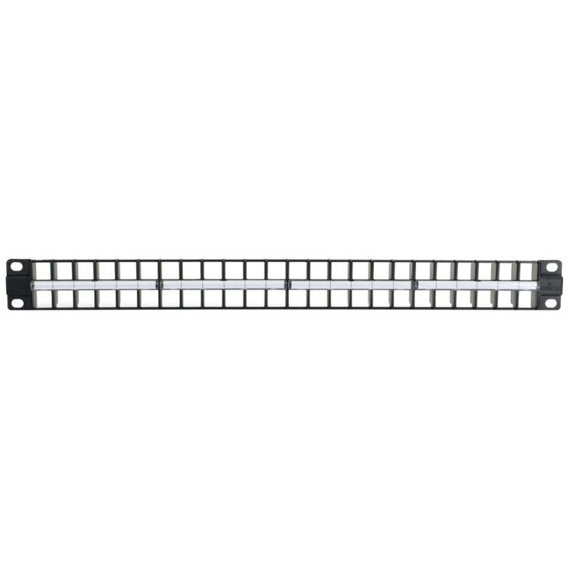 Leviton® QuickPort® 49255-D48 1-RU Flat High Density Unloaded Patch Panel, 48 Ports, Die Cast Aluminum