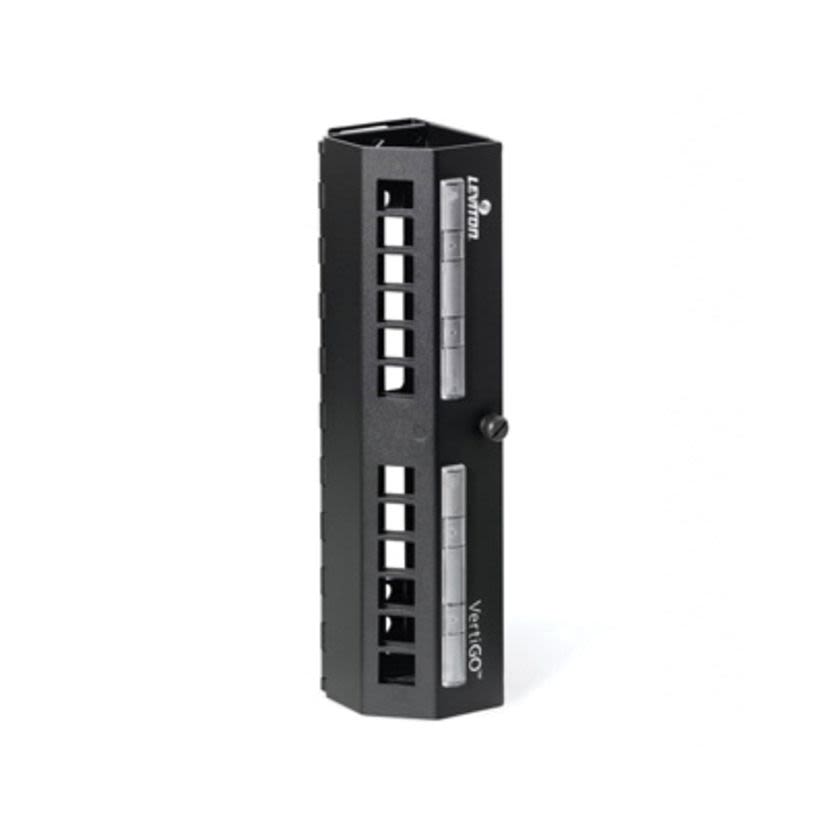 Leviton® VertiGO® 49280-QP0 Zero-U Patch Panel, 12 Ports, Steel