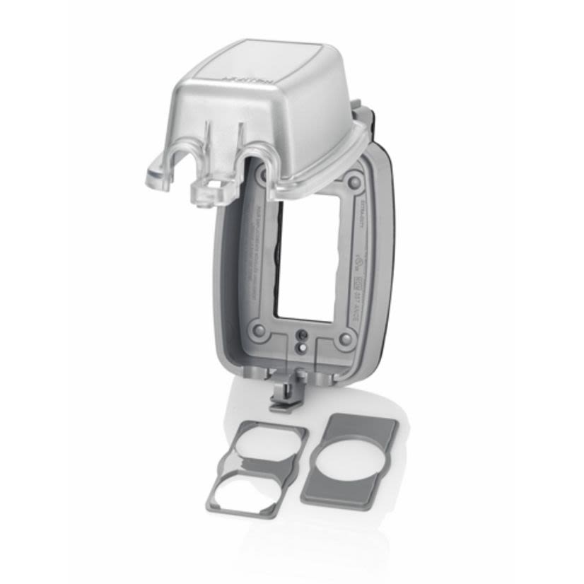 Leviton 5980-UCL Extra Duty While-In-Use Cover, 3.63 in L x 6.69 in W x 3.08 in D, Weatherproof Cover, Polycarbonate