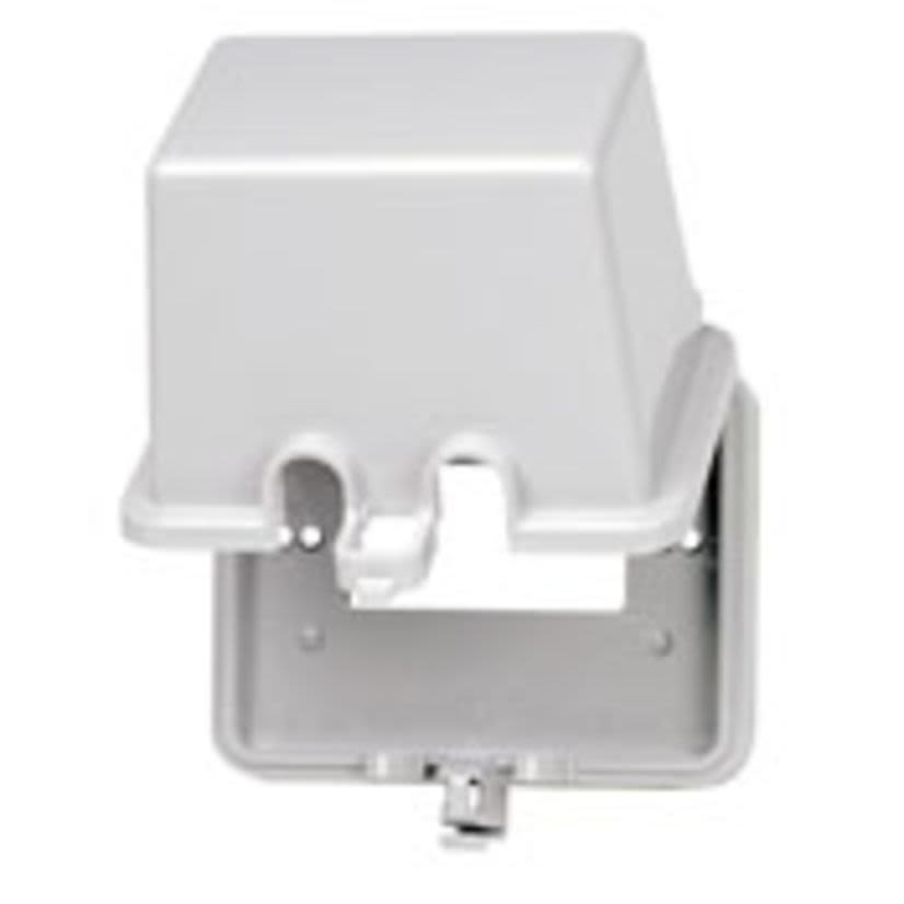 Leviton® Decora® 5997-DGY Extra Deep While-In-Use Cover, 5.46 in L x 5.43 in W x 3-3/4 in D, Rainproof Cover, Thermoplastic