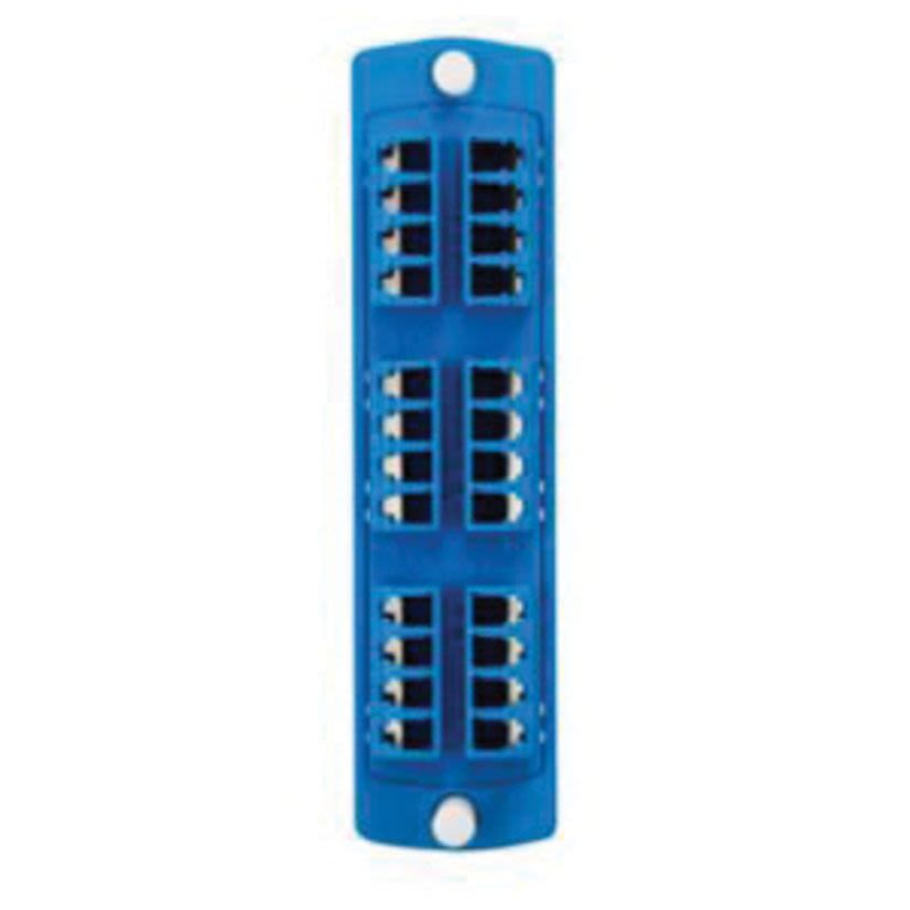 Leviton® OPT-X® 5F100-4LL Fiber Optic Adapter Plate, 6-Pack LC Duplex End A, LC Quad End B, (24) OS2 Single Mode Fiber, Zirconia Ceramic Connector