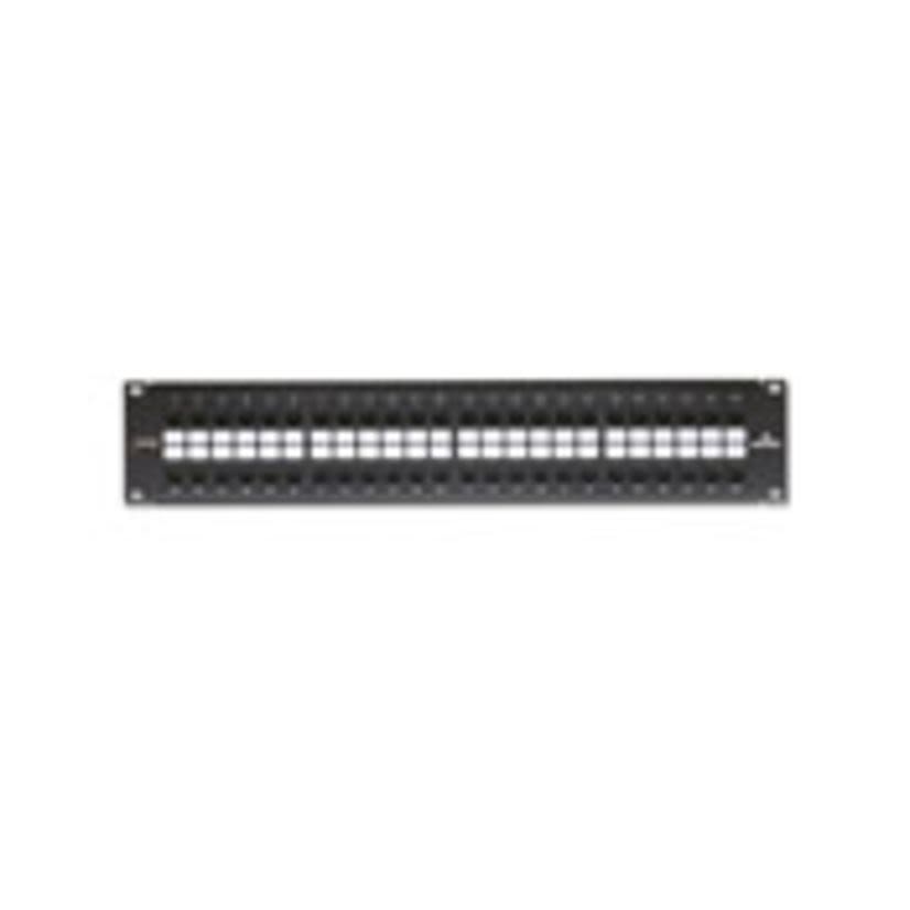Leviton® eXtreme® 69270-U48 2-RU Flat Patch Panel With eXtreme® Cat 6 Connector, 48 Ports, CAT 6, 26 to 22 AWG Terminal, Plastic/Steel