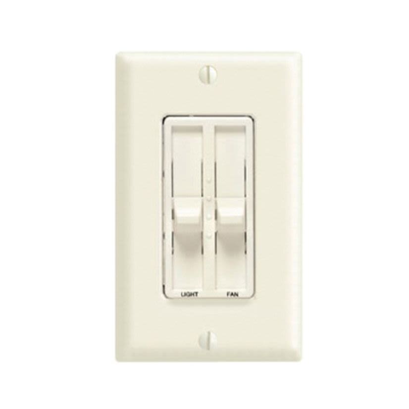 Leviton® Decora® SureSlide® 6630-I Dual Quiet Electro-Mechanical Fan Speed Control Dimmer, 120 VAC, 1.5 A, 1 Pole, Ivory