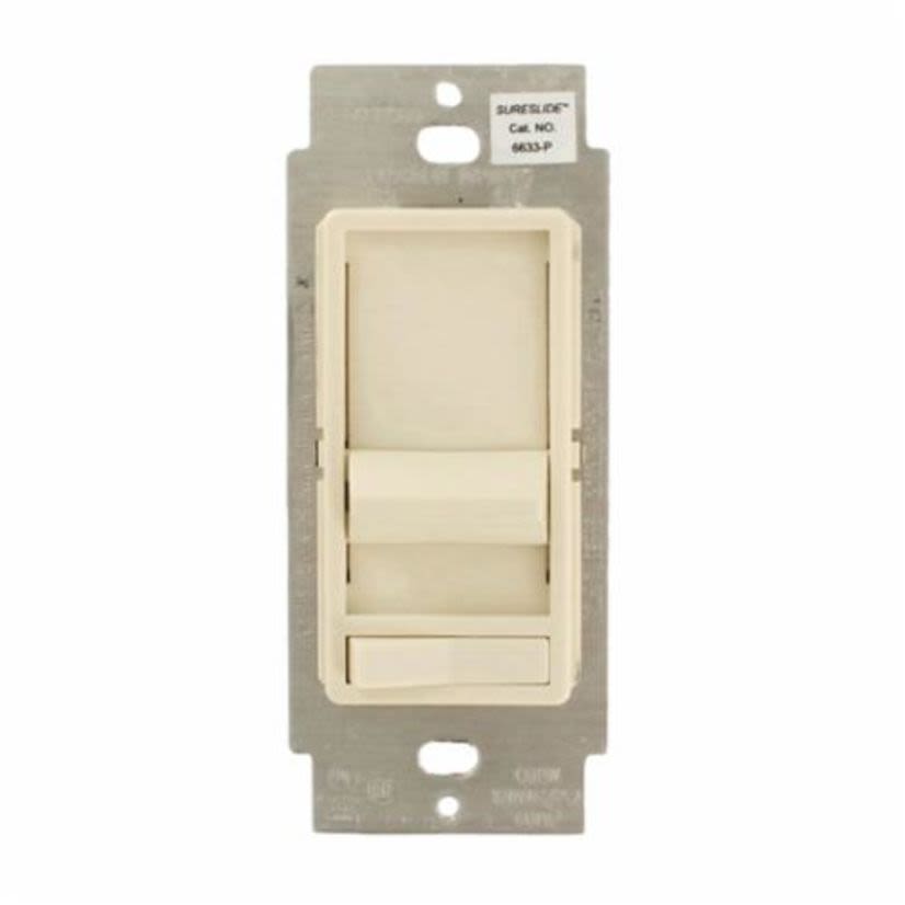 Leviton 6633-1LT Electro-Mechanical Dimmer, 120 VAC, 1 Poles, On/Off Operation, Light Almond