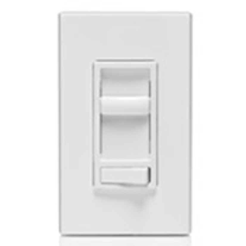 Leviton Decora SureSlide 6674-P0T 3-Way Dimmable Electro-Mechanical Universal Dimmer Switch, 120 V AC, 1 Pole, Standard On/Off Operation, Light Almond